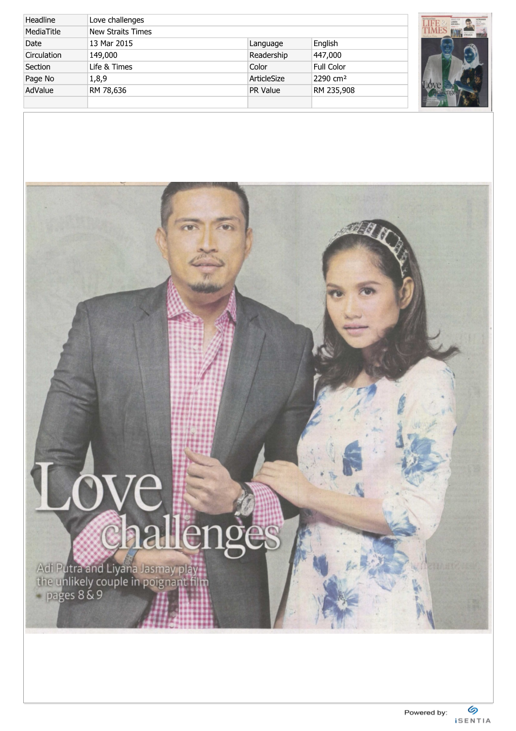 Headline Love Challenges Mediatitle New Straits Times Date 13 Mar