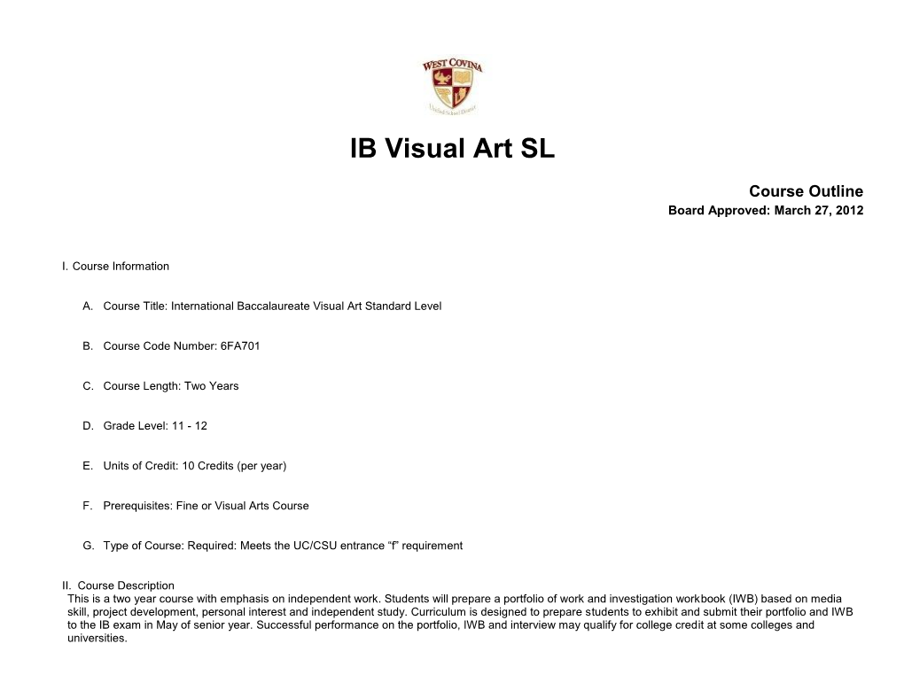 IB Visual Art SL