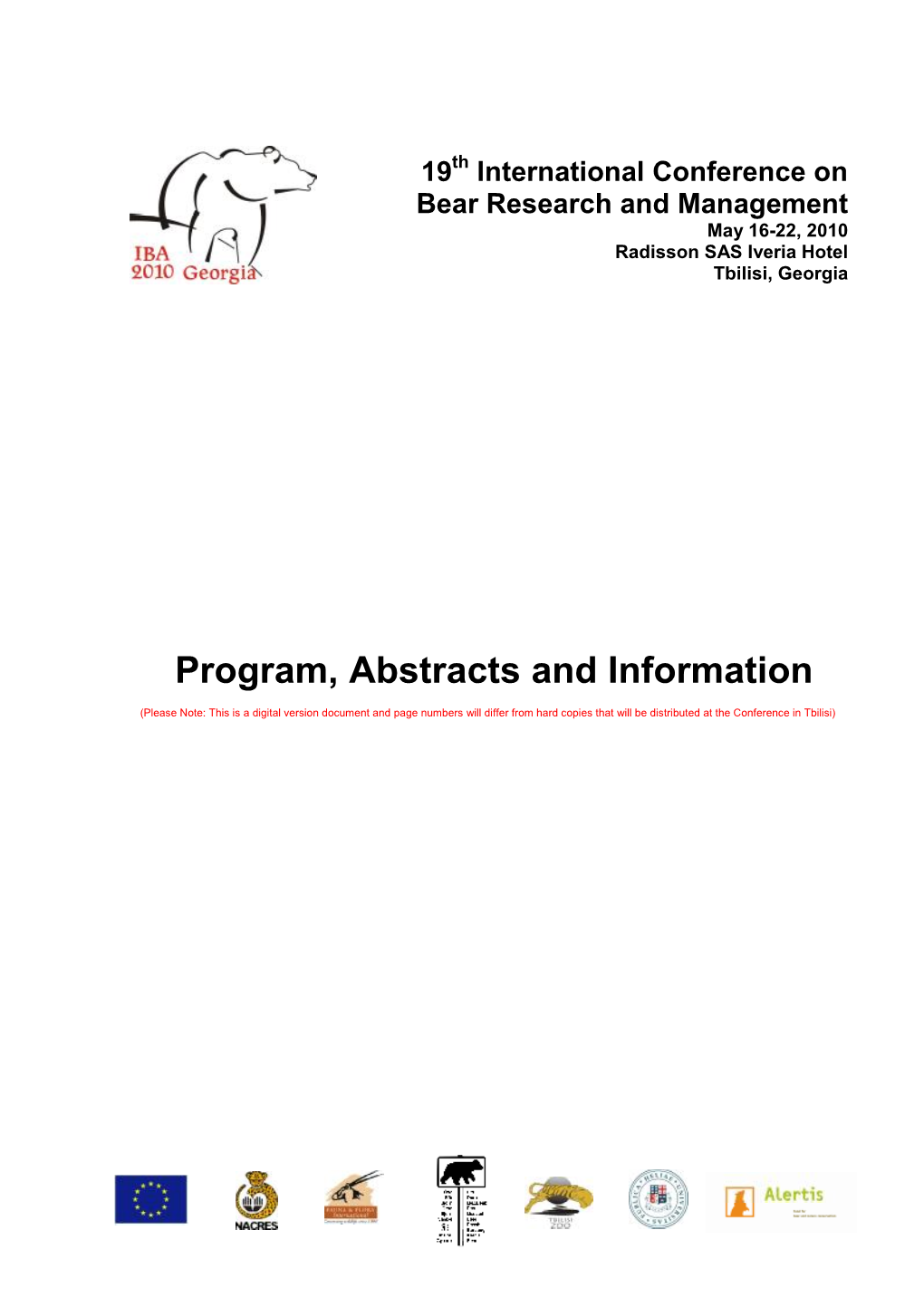 Program, Abstracts and Information