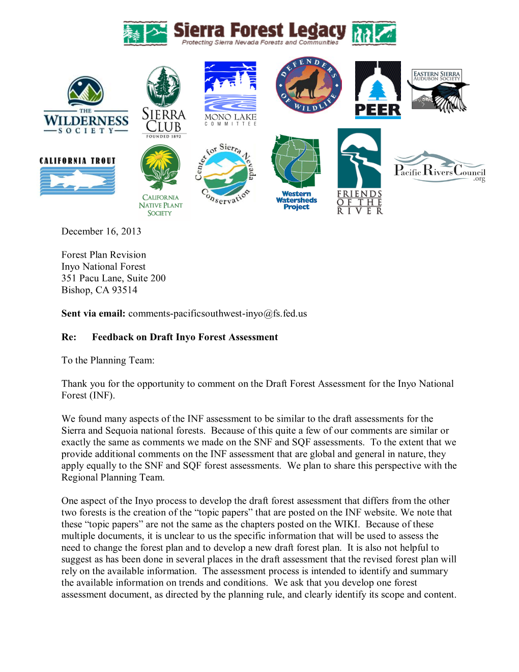 Comments 12-16-2013 Inyo NF Draft Forest Assessment