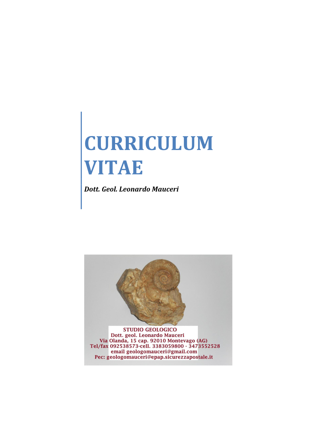 CURRICULUM VITAE 2020 Dott