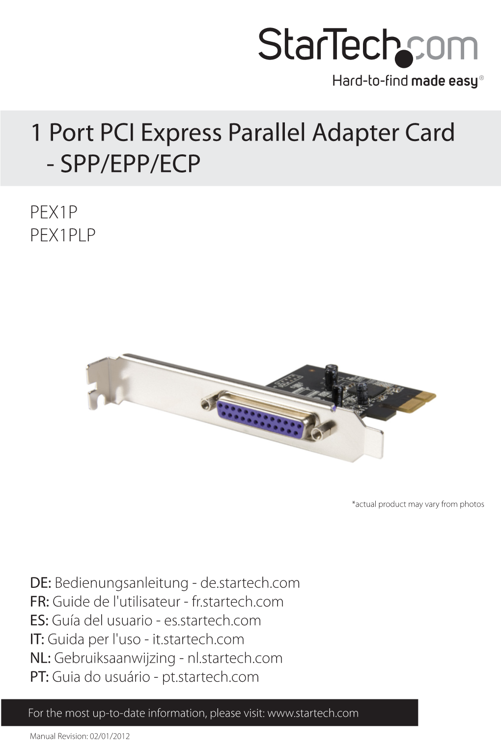 1 Port PCI Express Parallel Adapter Card - SPP/EPP/ECP