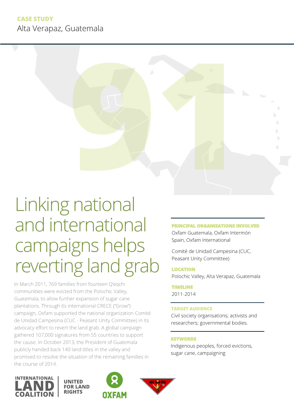 Linking National and International Campaigns Helps Reverting Land Grab