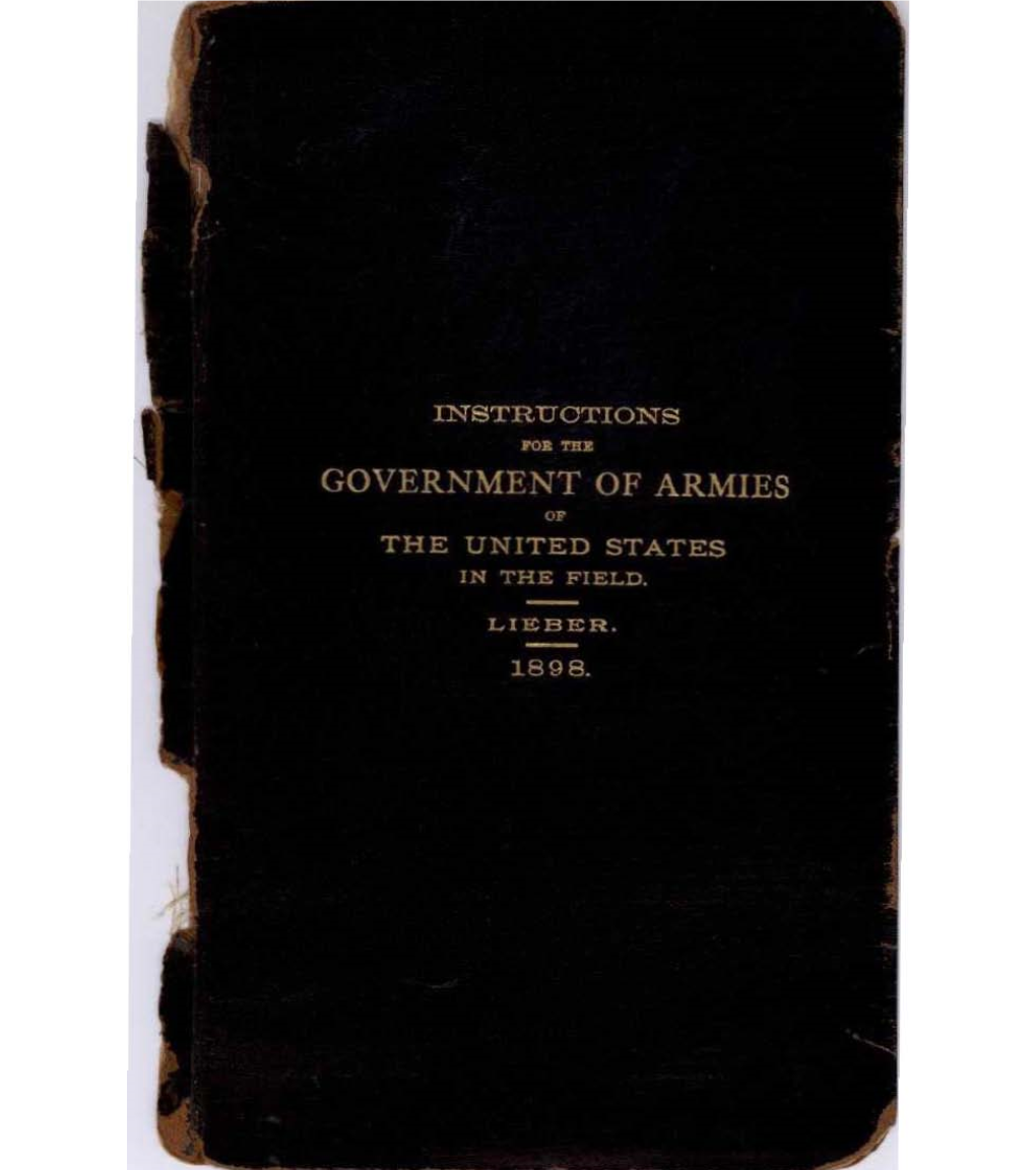 Instructions for the Government of Armies of the United States in the Field, General Orders No