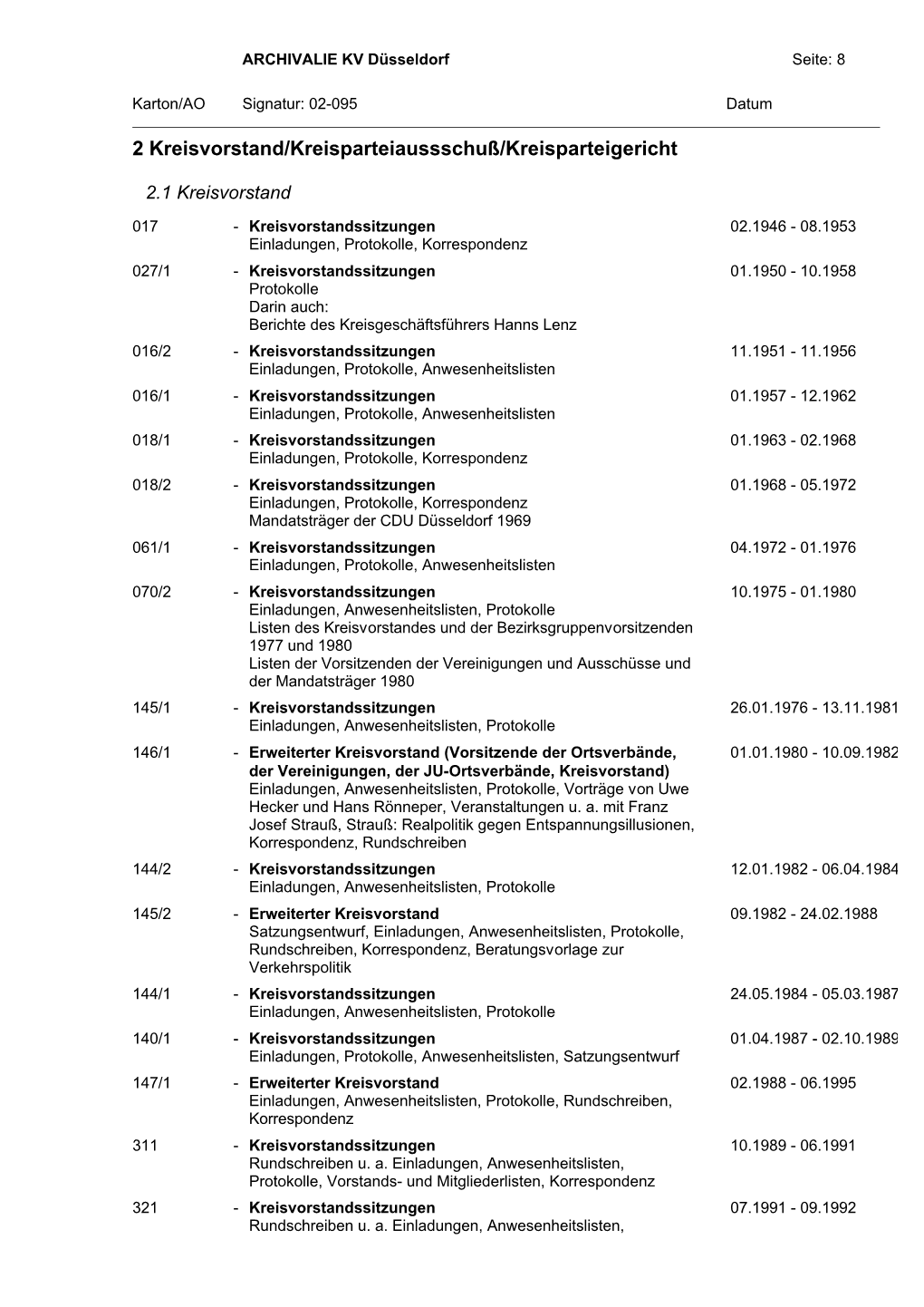 2 Kreisvorstand/Kreisparteiaussschuß/Kreisparteigericht