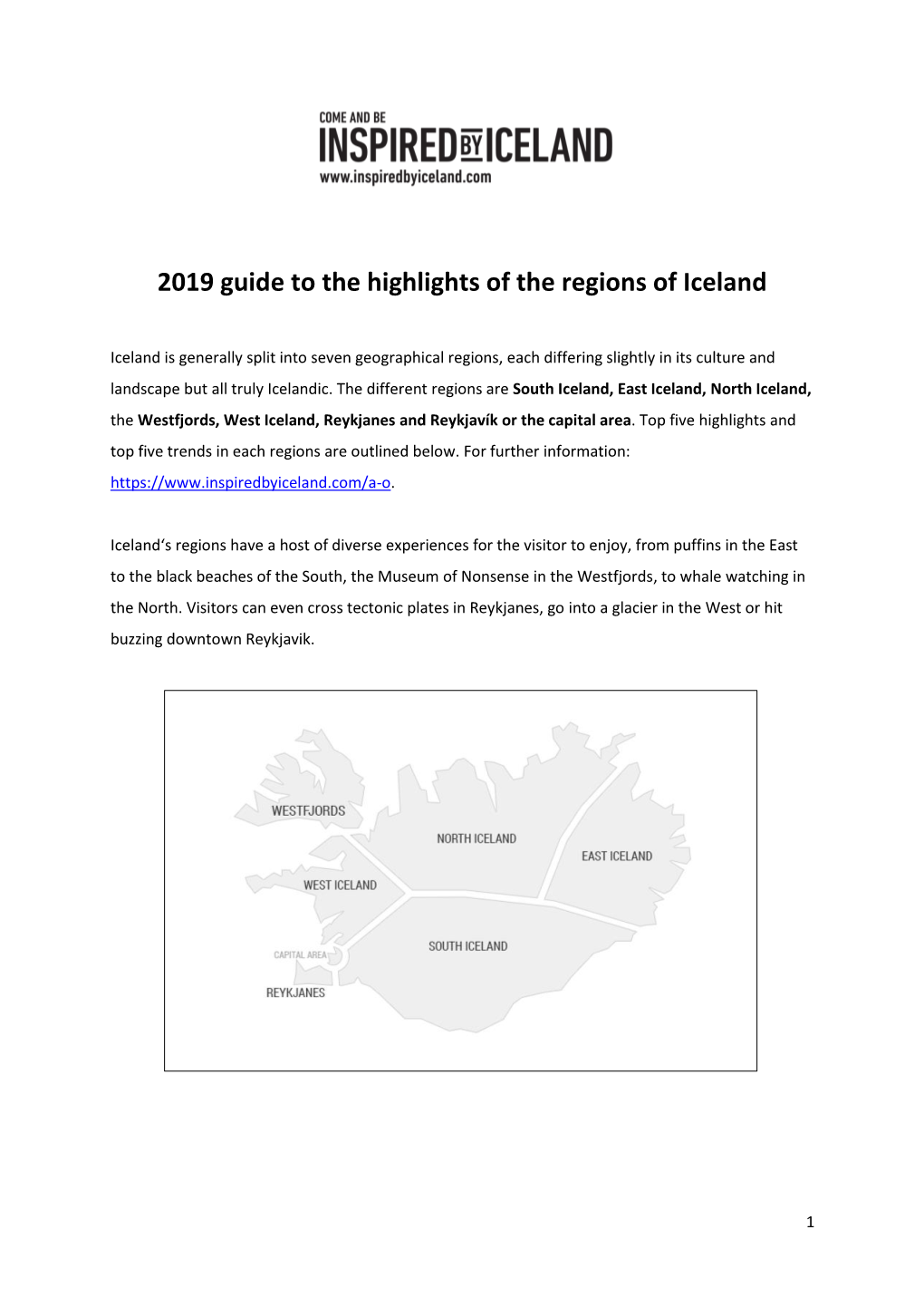2019 Guide to the Highlights of the Regions of Iceland WESTFJORDS