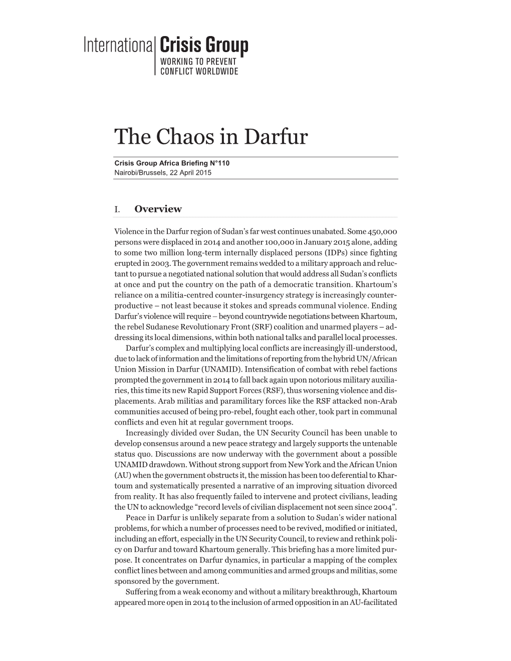 The Chaos in Darfur