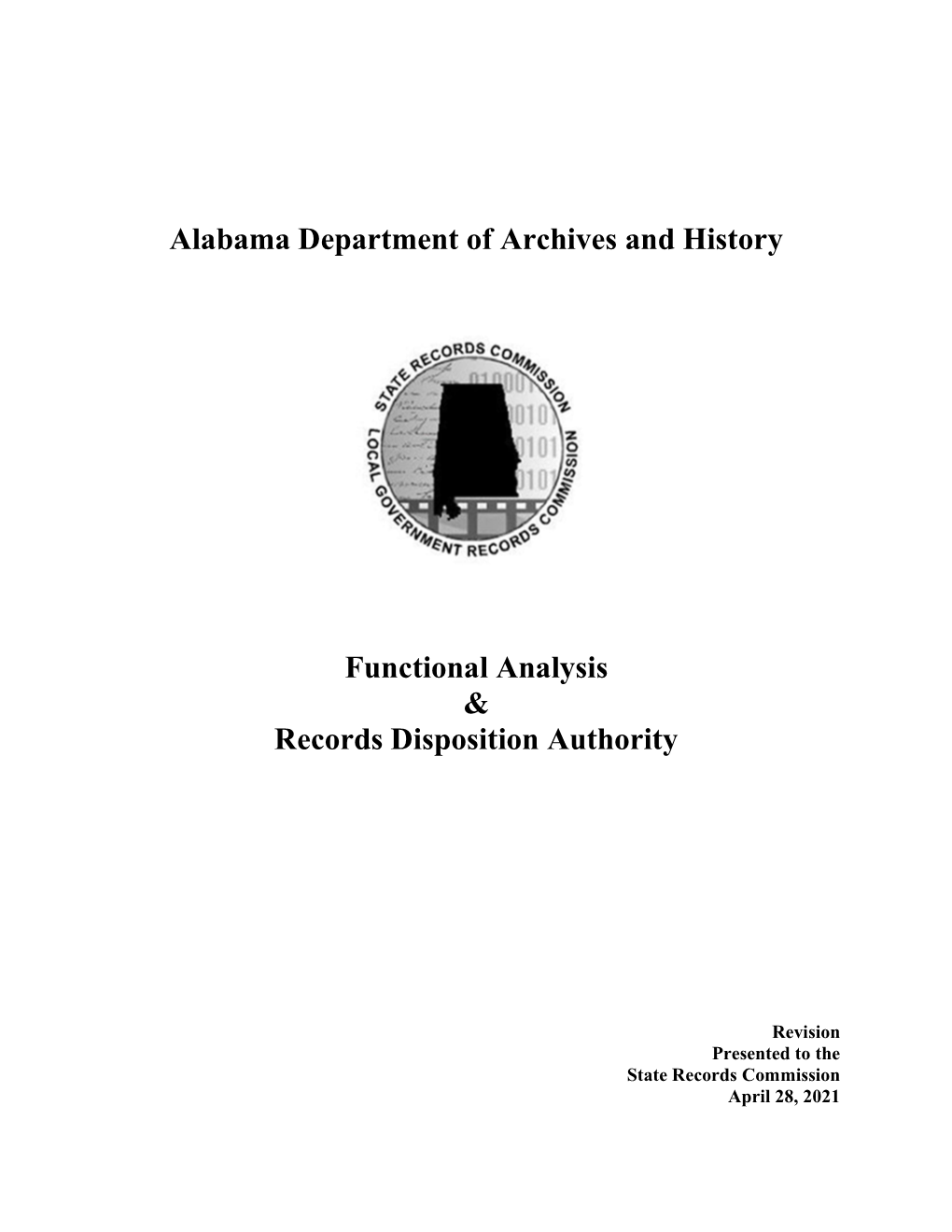 Alabama Department of Archives and History Functional Analysis