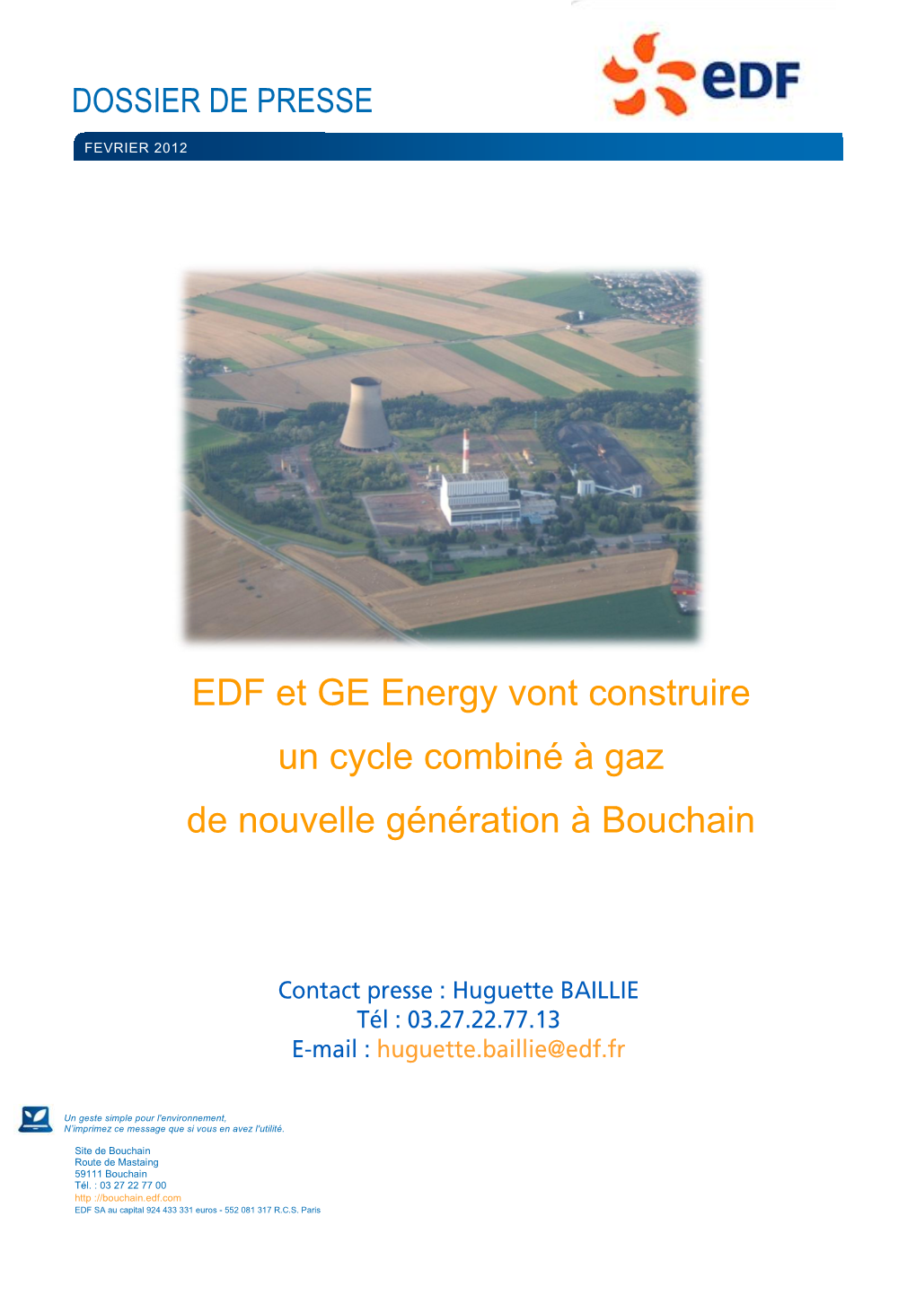 EDF Et GE Energy Vont Construire Un Cycle Combiné À Gaz De Nouvelle