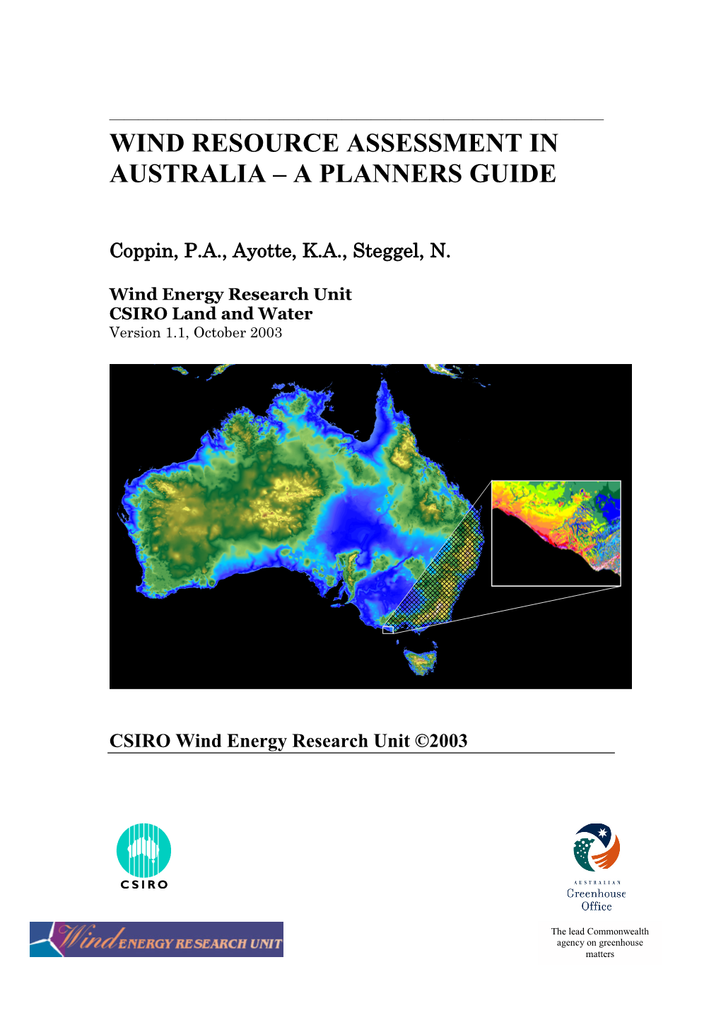 Wind Resource Assessment in Australia – a Planners Guide