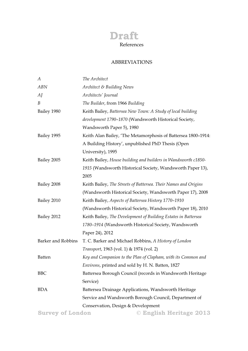 Survey of London © English Heritage 2013