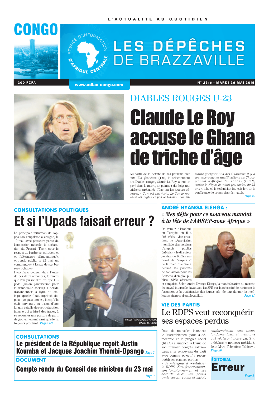 Claude Le Roy Accuse Le Ghana De Triche D'âge