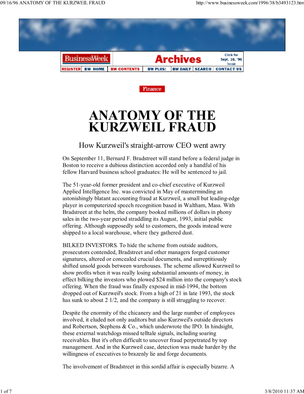 Anatomy of the Kurzweil Fraud