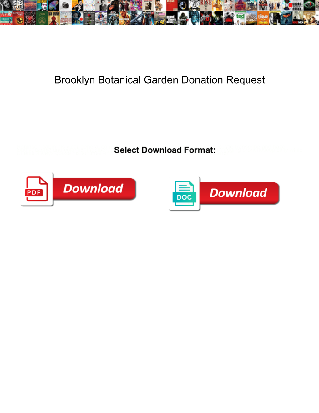 Brooklyn Botanical Garden Donation Request