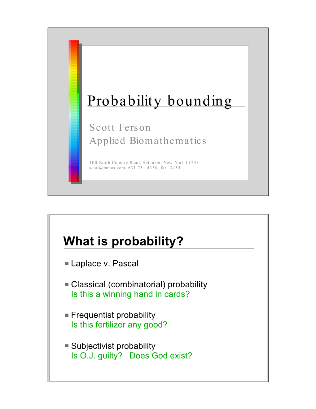 Bounding Exceedance Probabilities