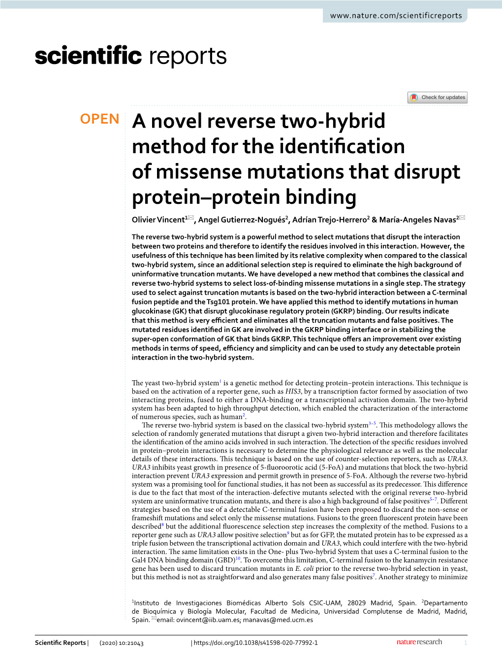 A Novel Reverse Two-Hybrid Method for the Identification of Missense Mutations That Disrupt Protein–Protein Binding