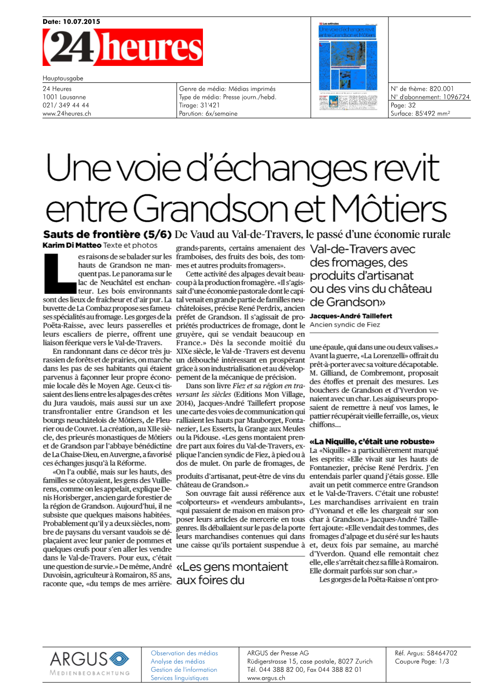 Entre Grandson Et Môtiers