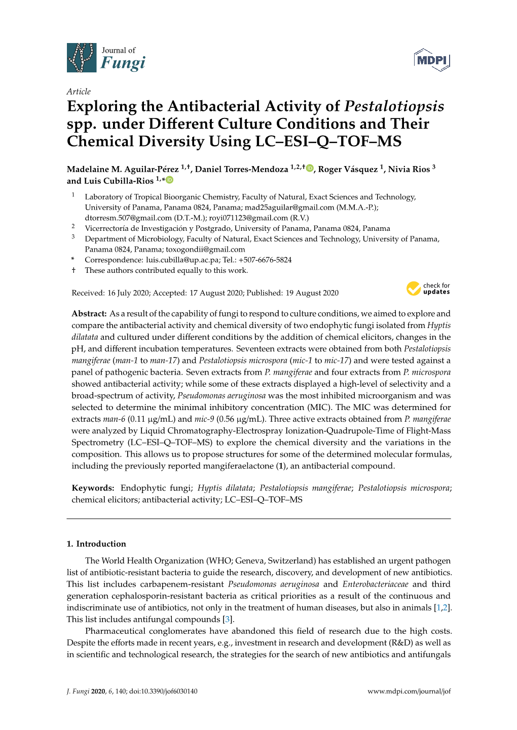 Exploring the Antibacterial Activity of Pestalotiopsis Spp. Under Different