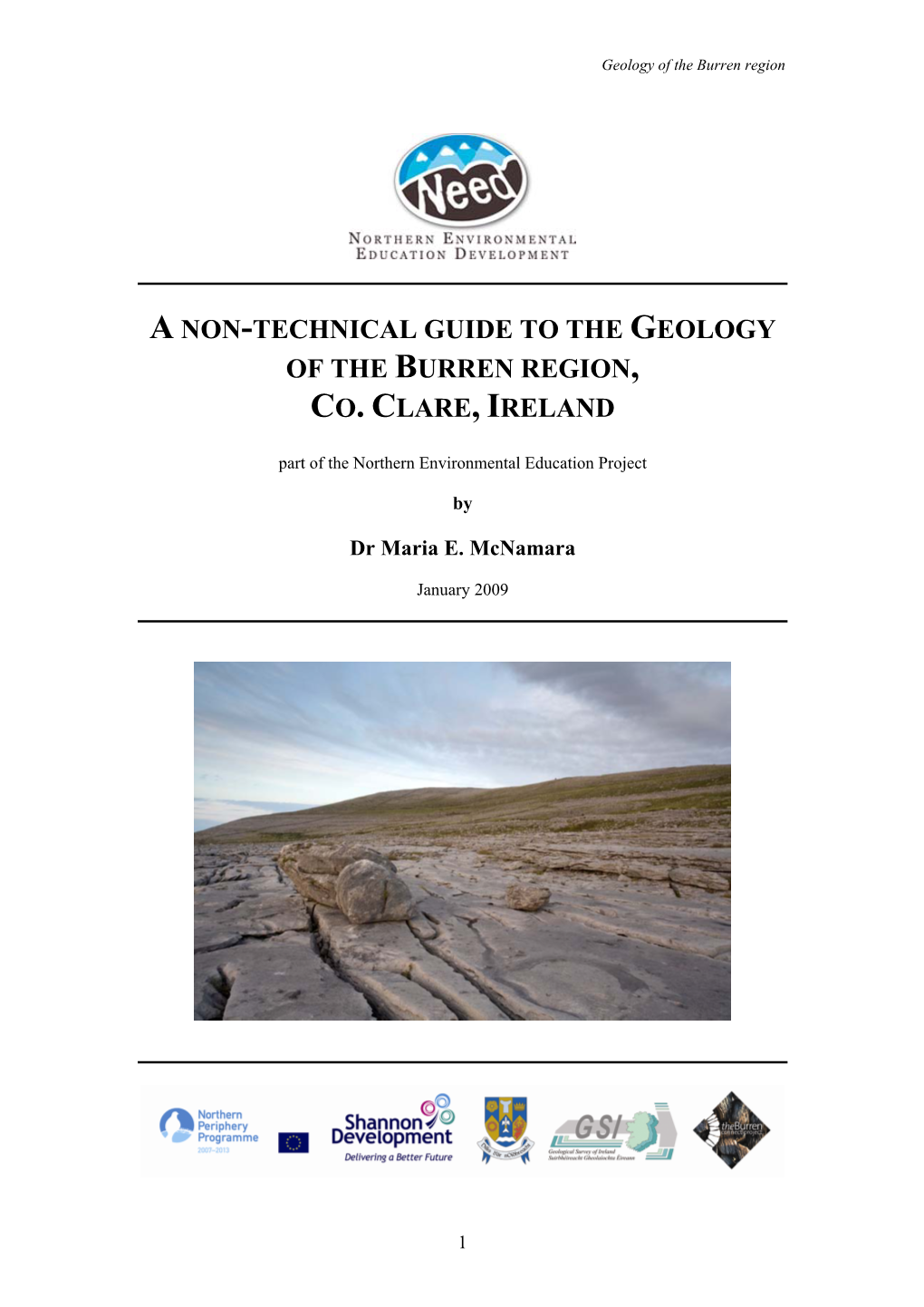 A Non-Technical Guide to the Geology of the Burren Region, Co