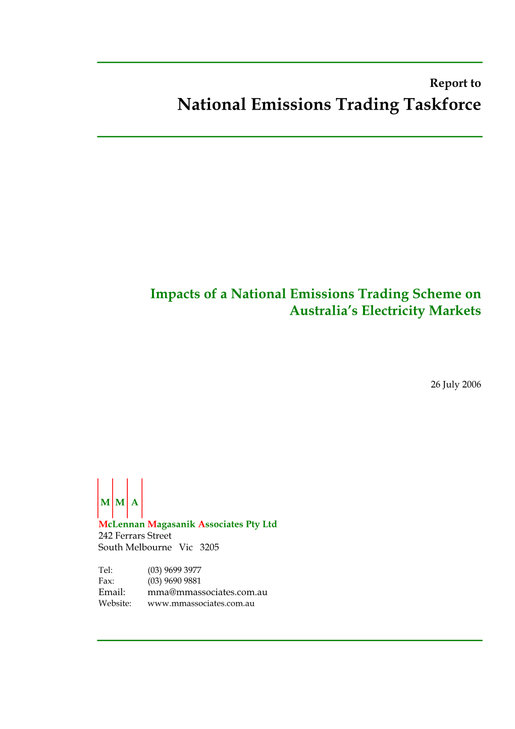 National Emissions Trading Taskforce