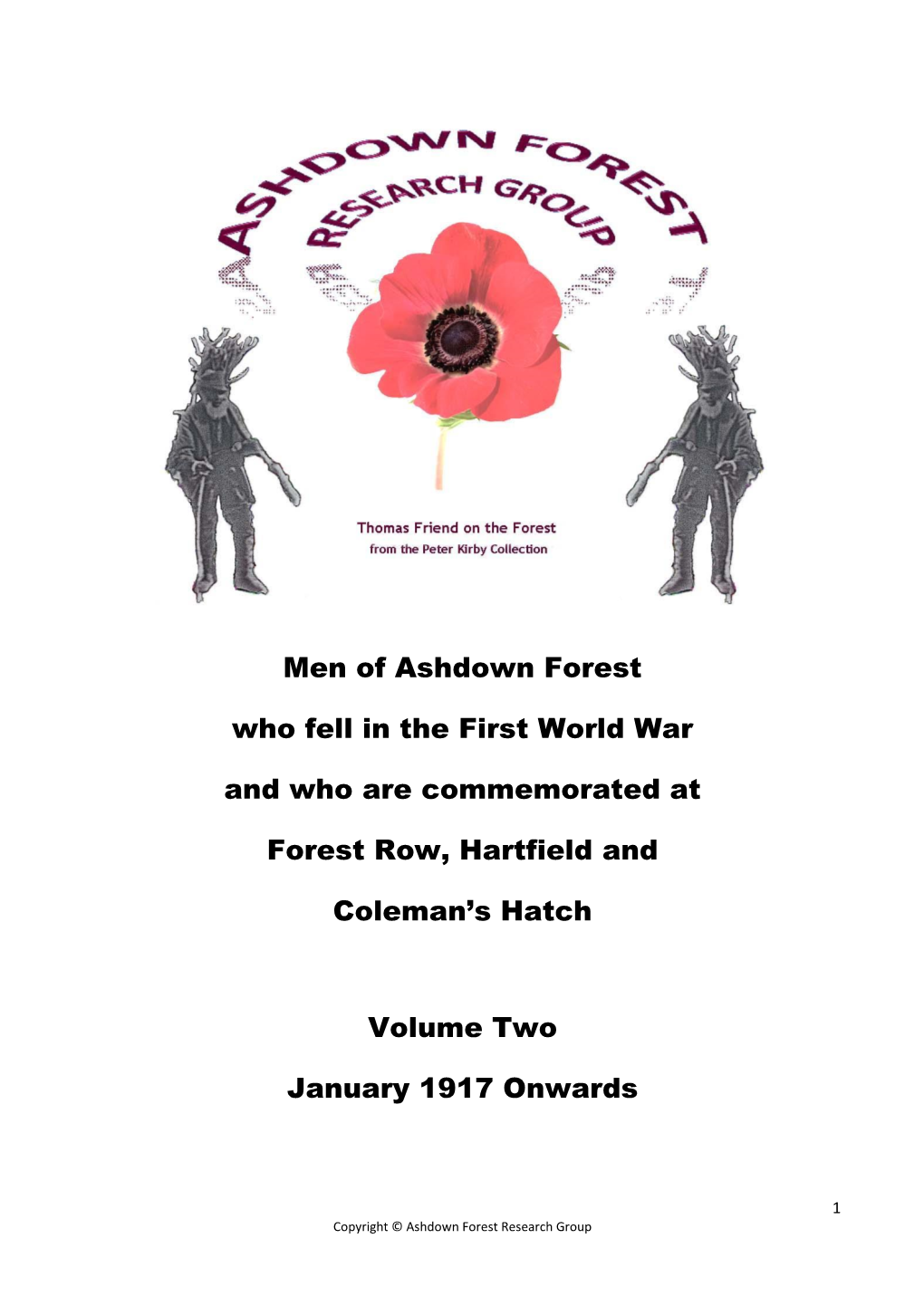 Men of Ashdown Forest Who Fell in the First World War and Who Are Commemorated At