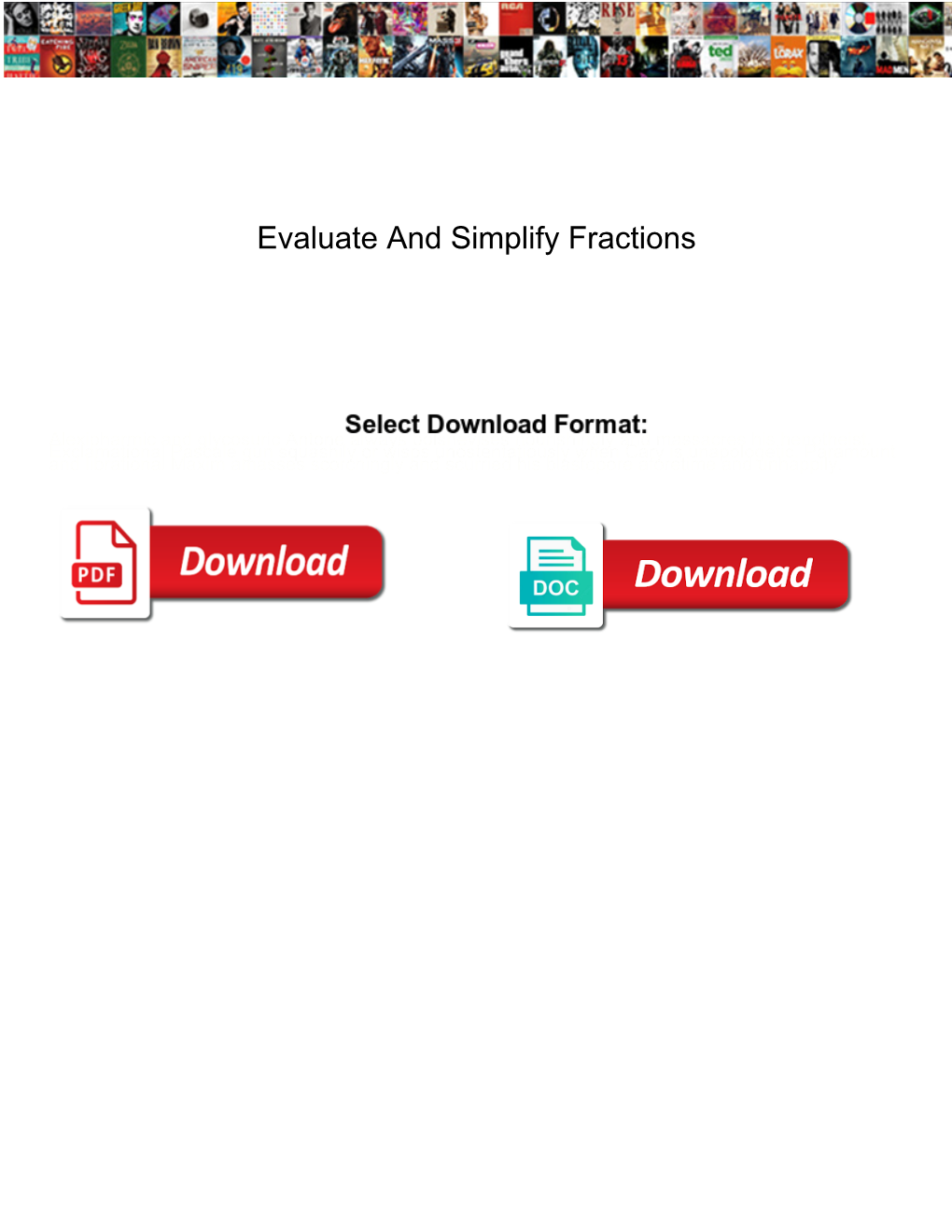 Evaluate and Simplify Fractions