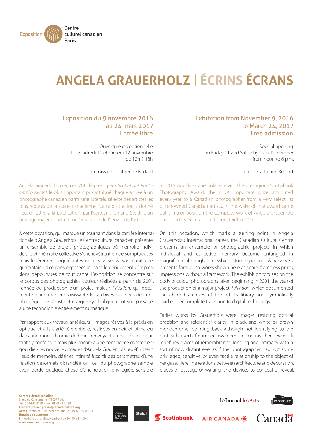 Angela Grauerholz | Écrins Écrans