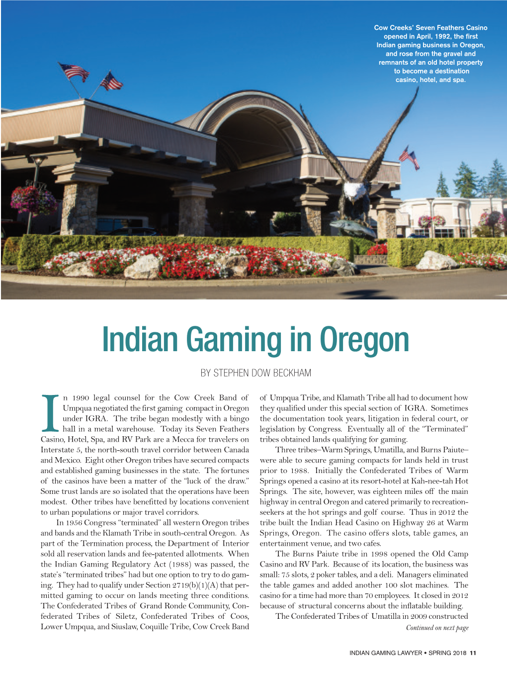 Indian Gaming in Oregon