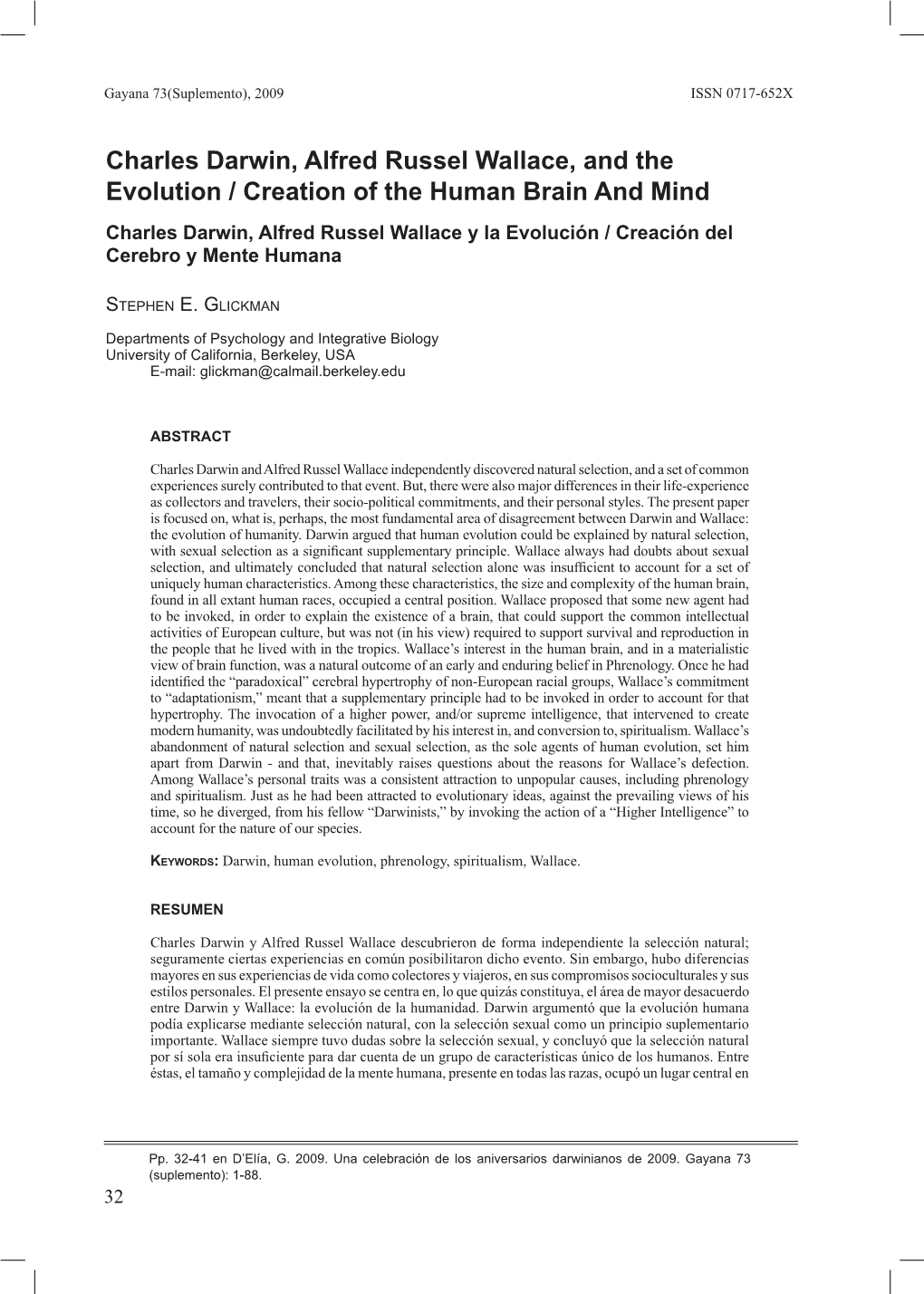 Charles Darwin, Alfred Russel Wallace, and the Evolution / Creation of the Human Brain and Mind