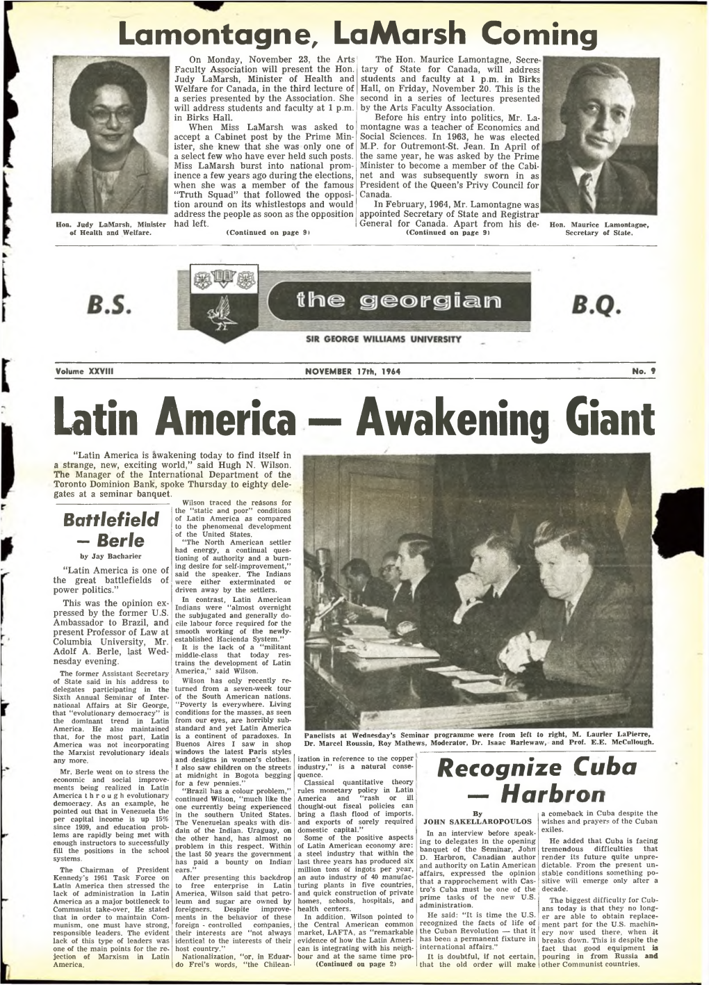 Awakening Giant “Latin America Is Awakening Today to Find Itself in a Strange, New, Exciting World,” Said Hugh N