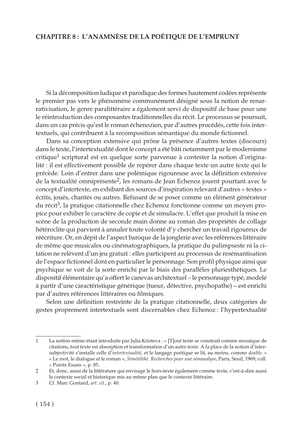 CHAPITRE 8 : L'anamnèse DE LA POÉTIQUE DE L'emprunt Si La