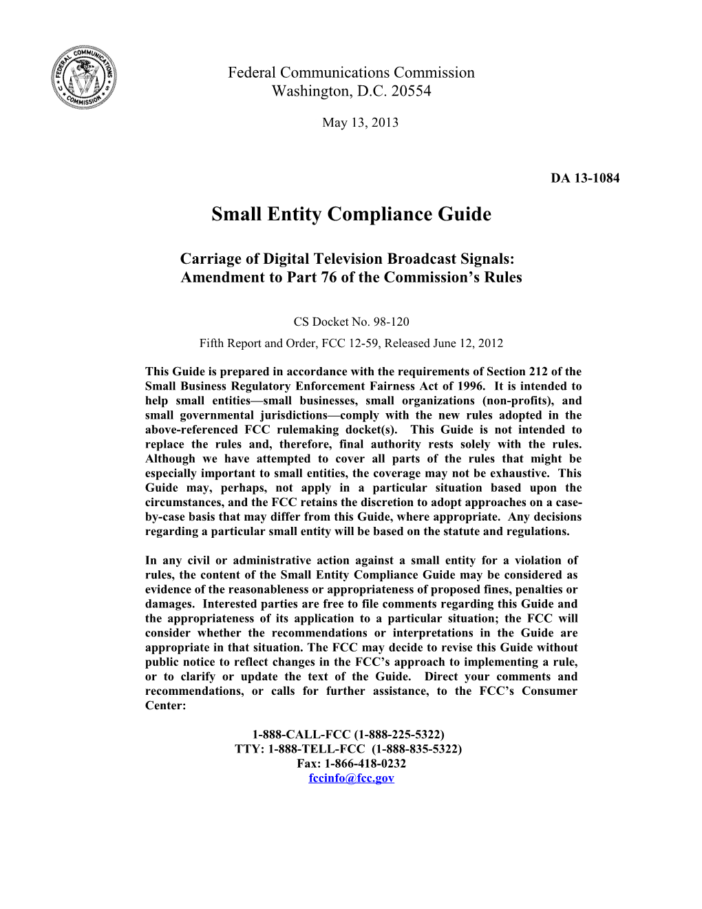 Small Entity Compliance Guide