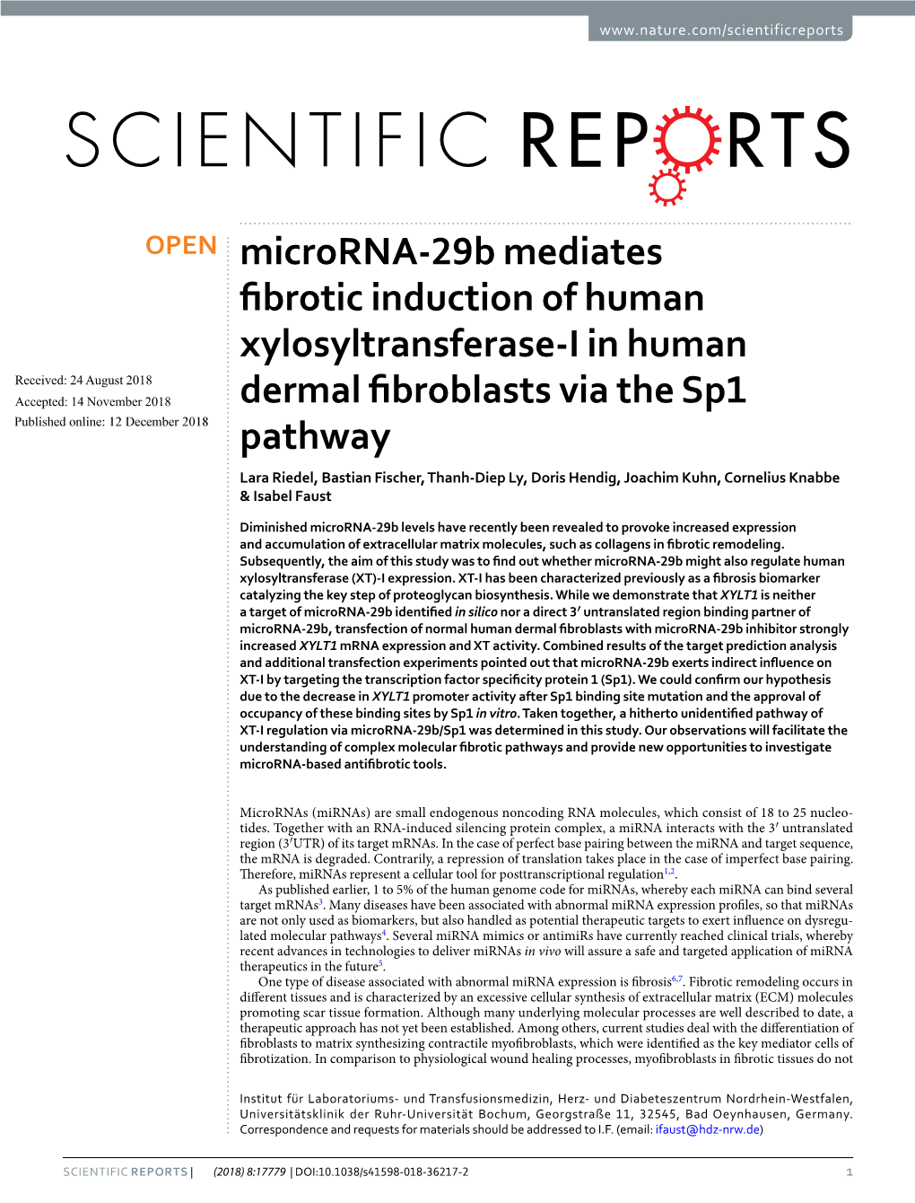Microrna-29B Mediates Fibrotic Induction of Human