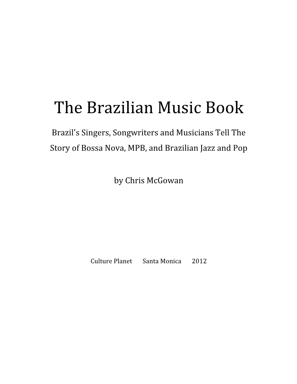 The Brazilian Music Book