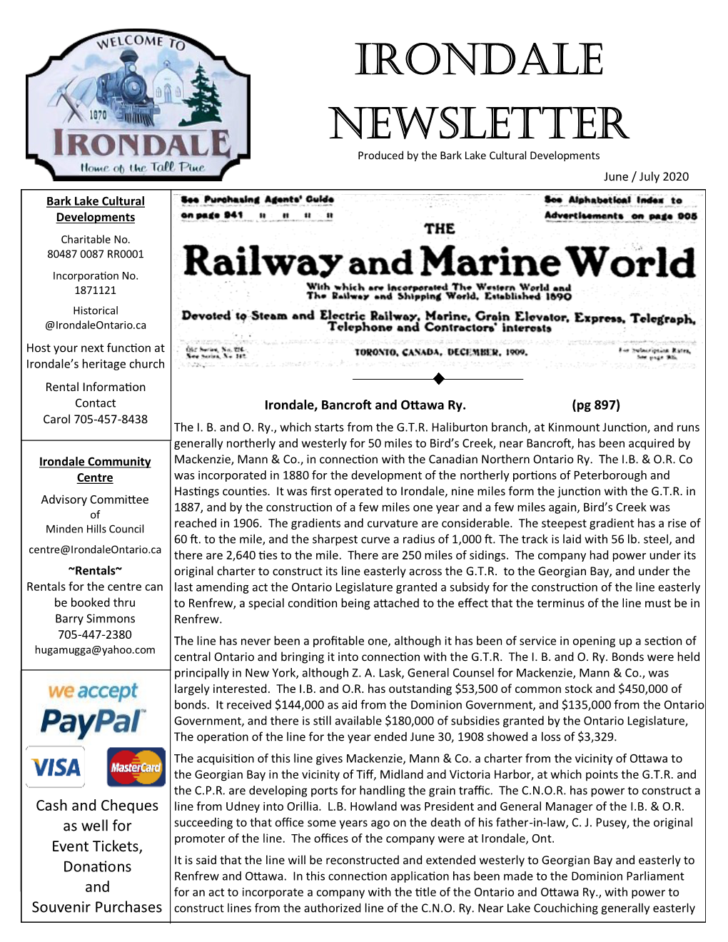 Irondale Newsletter