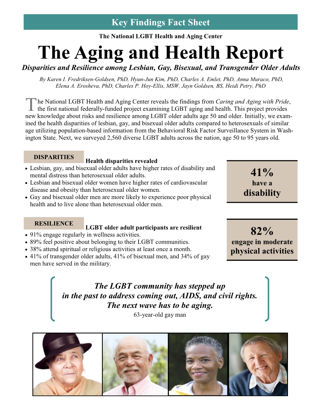 The Aging and Health Report