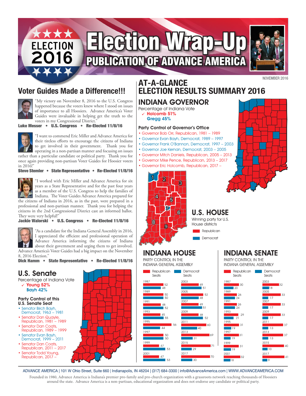 Election Wrap-Up 6 PUBLICATION of ADVANCE AMERICA