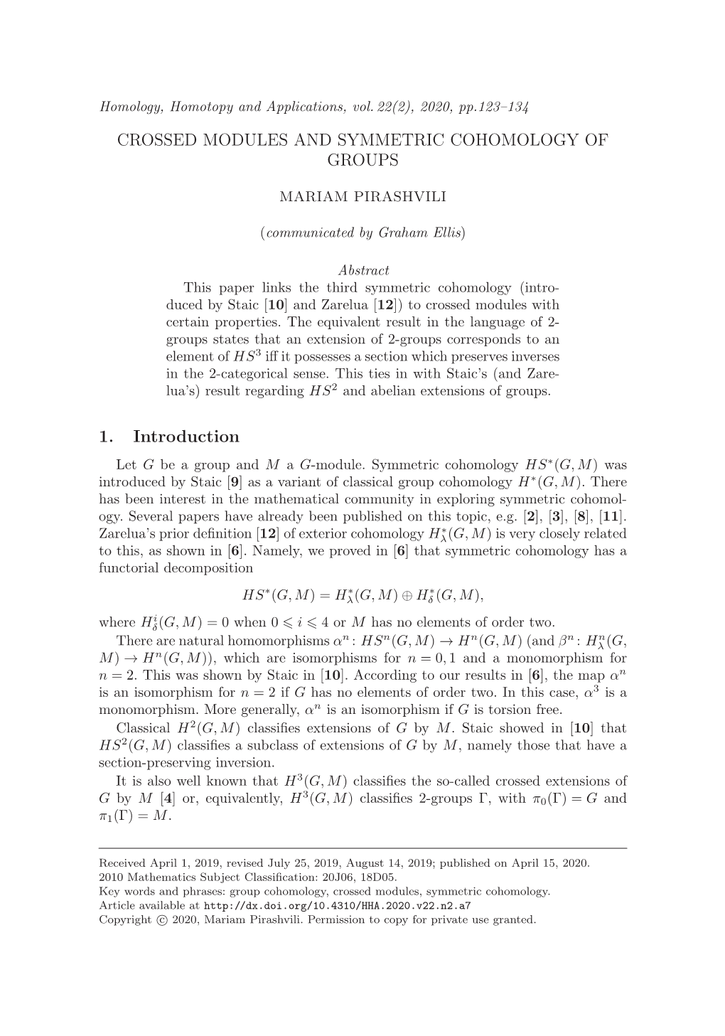 Crossed Modules and Symmetric Cohomology of Groups