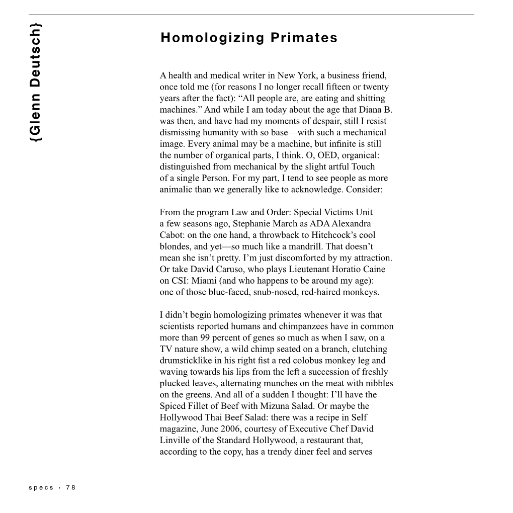 Homologizing Primates