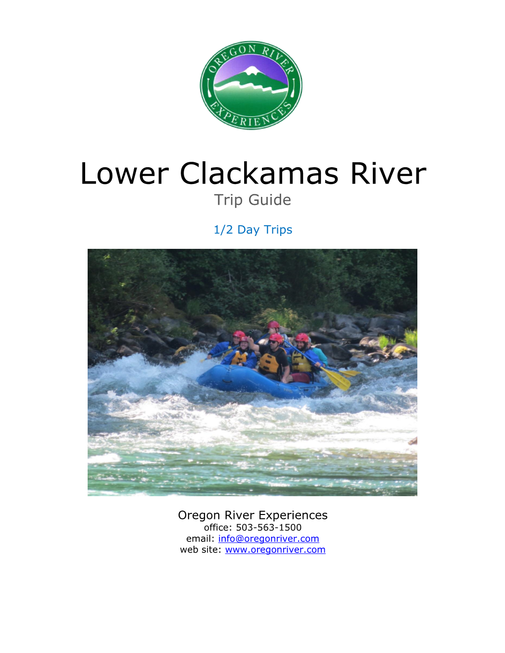 Lower Clackamas River Trips