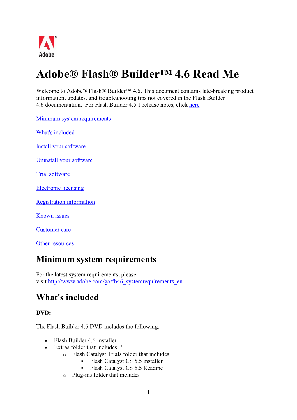 Adobe® Flash® Builder™ 4.6 Read Me