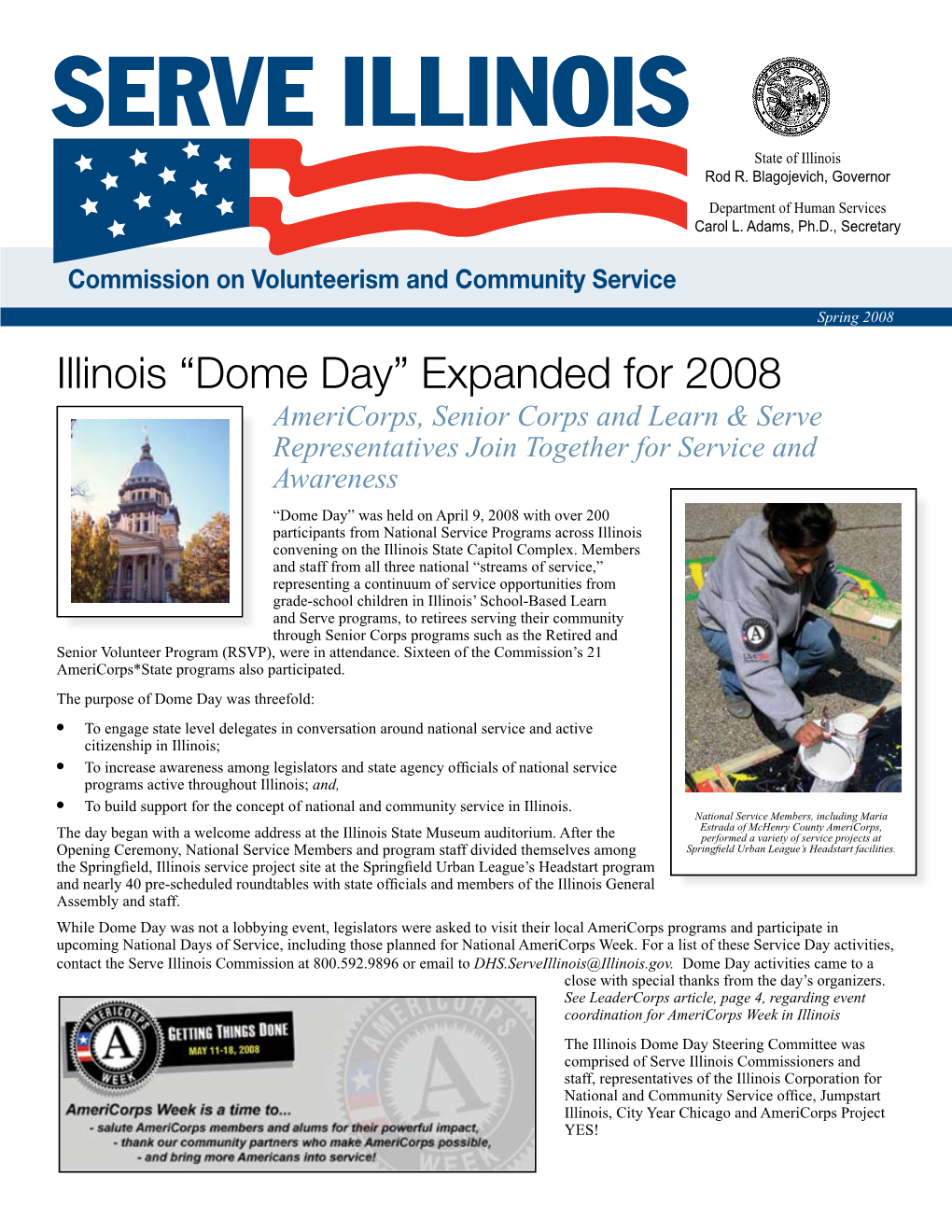 Spring 2008 Serve Illinois Newsletter [1MB]