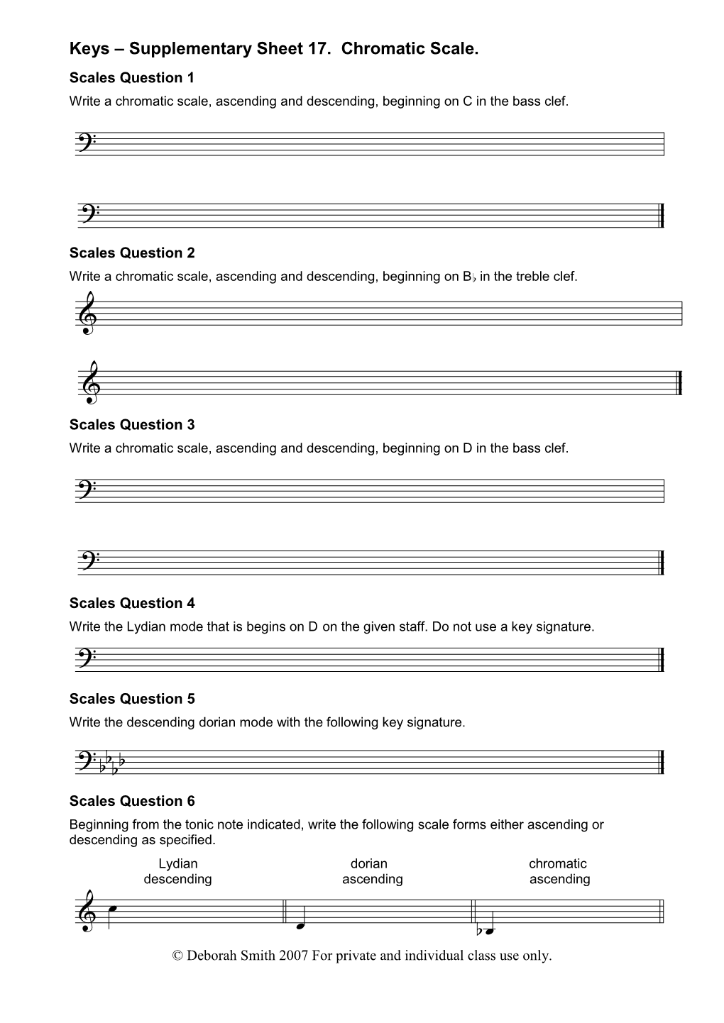 Keys – Supplementary Sheet 17