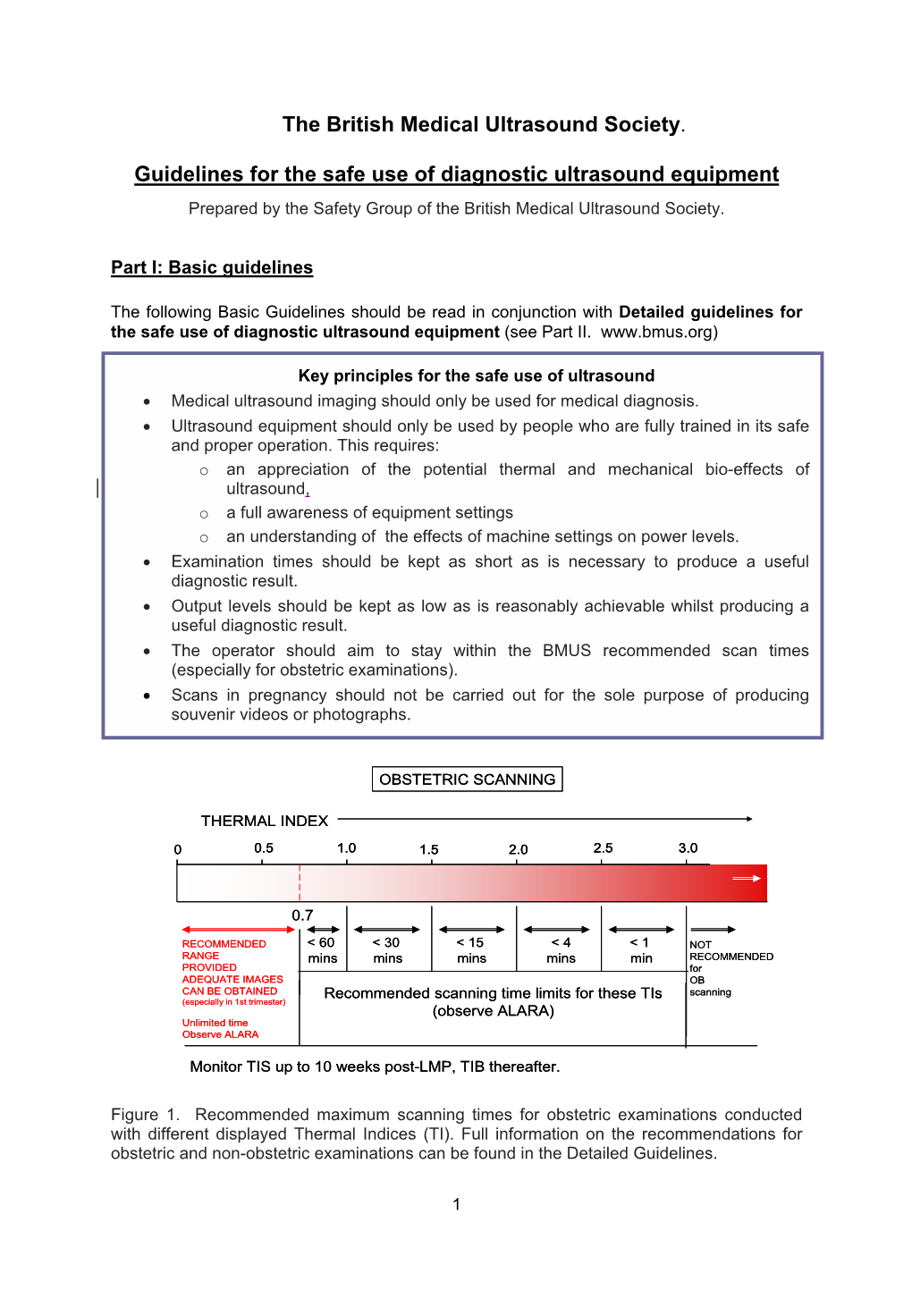 Safe Use of Diagnostic Ultrasound Equipment Prepared by the Safety Group of the British Medical Ultrasound Society