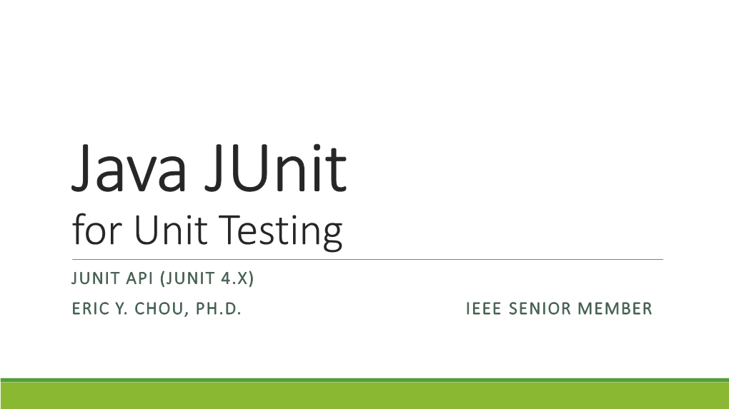 Java Junit for Regression Testing