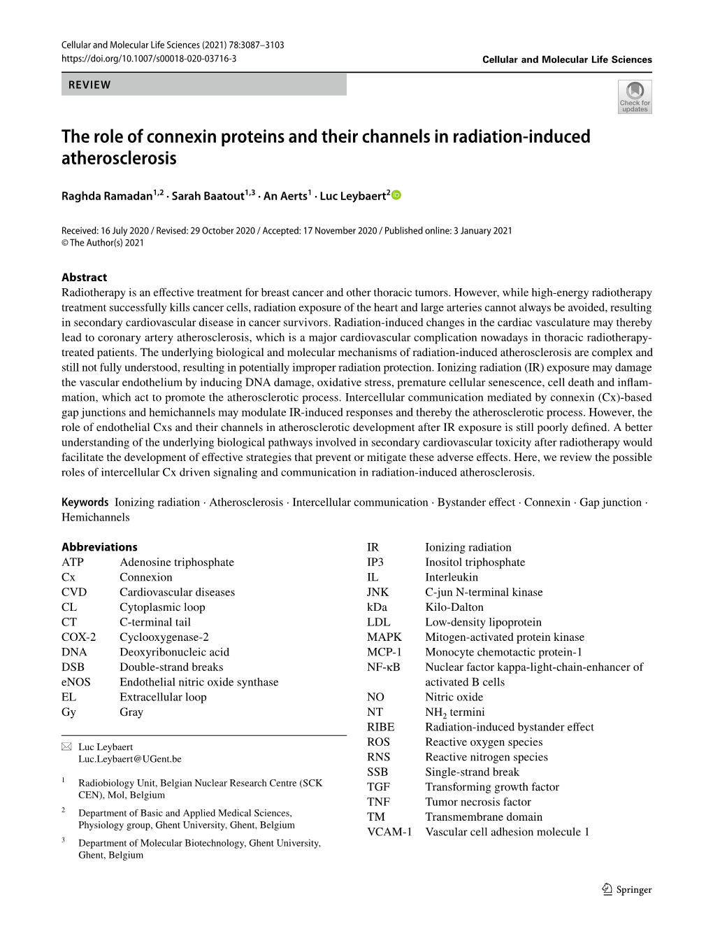 The Role of Connexin Proteins and Their Channels in Radiation-Induced