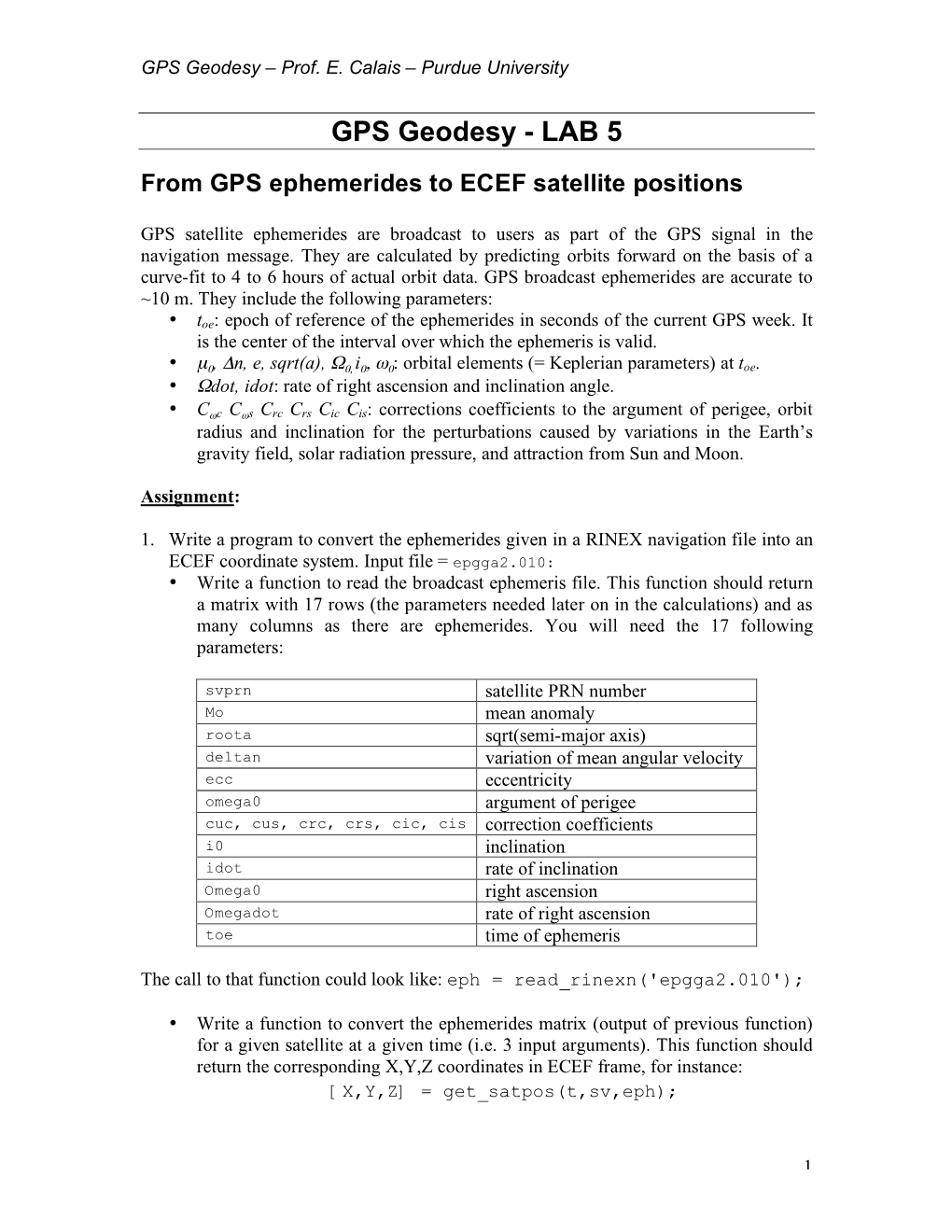 GPS Geodesy – Prof