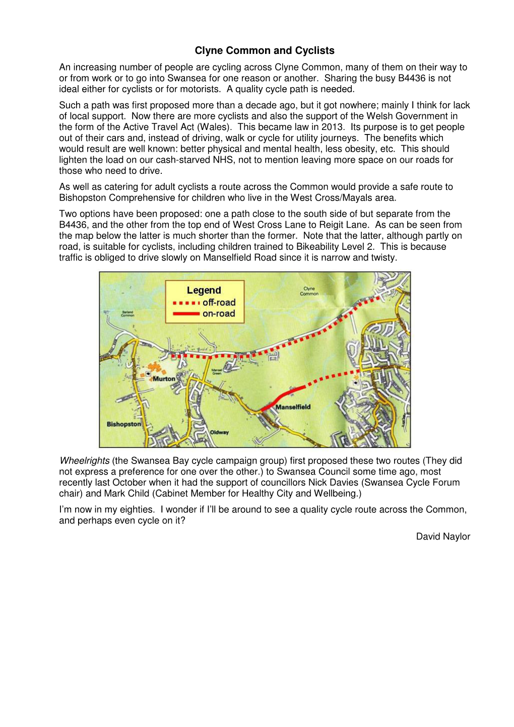 Clyne Common and Cyclists
