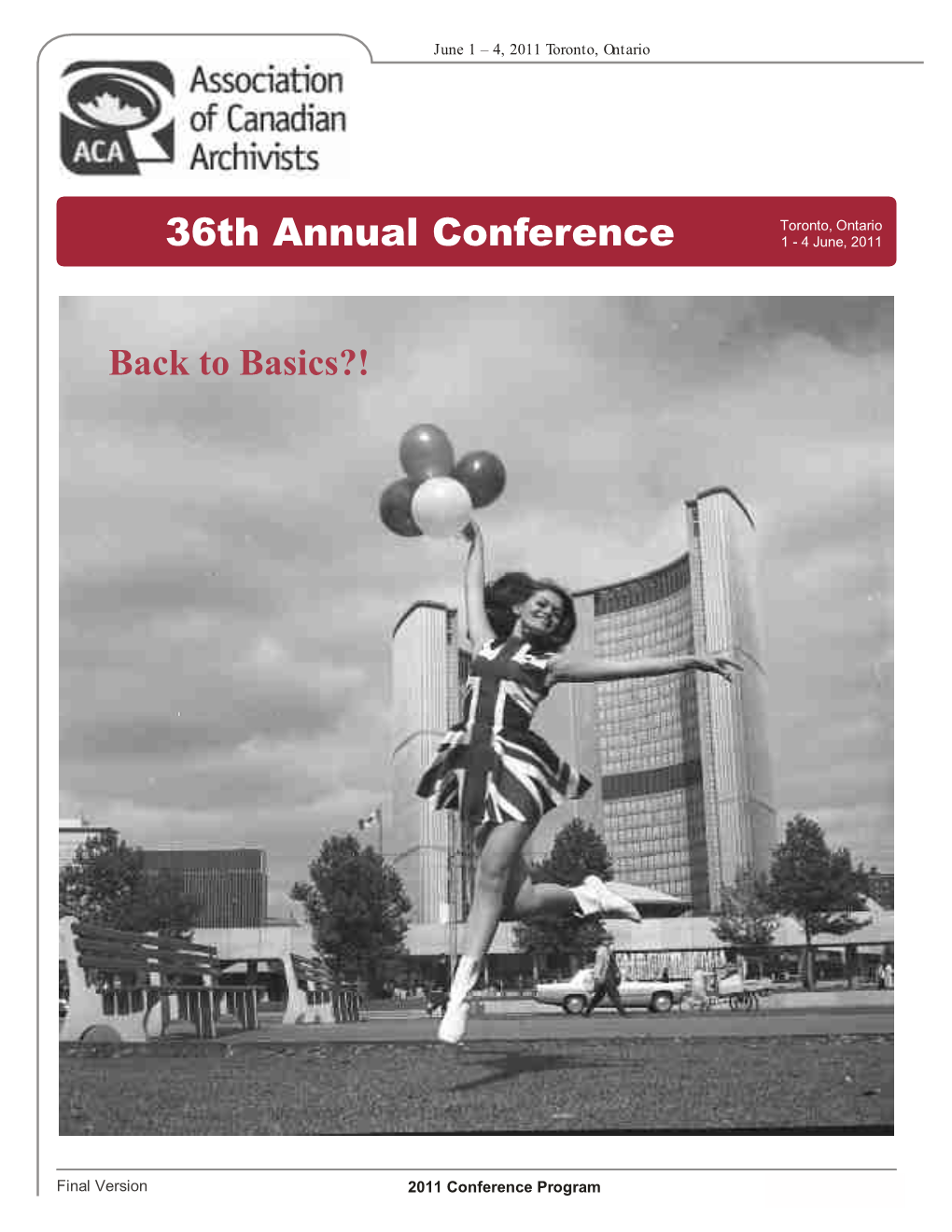 Conference Program Page June 1 – 4, 2011 Toronto, Ontario