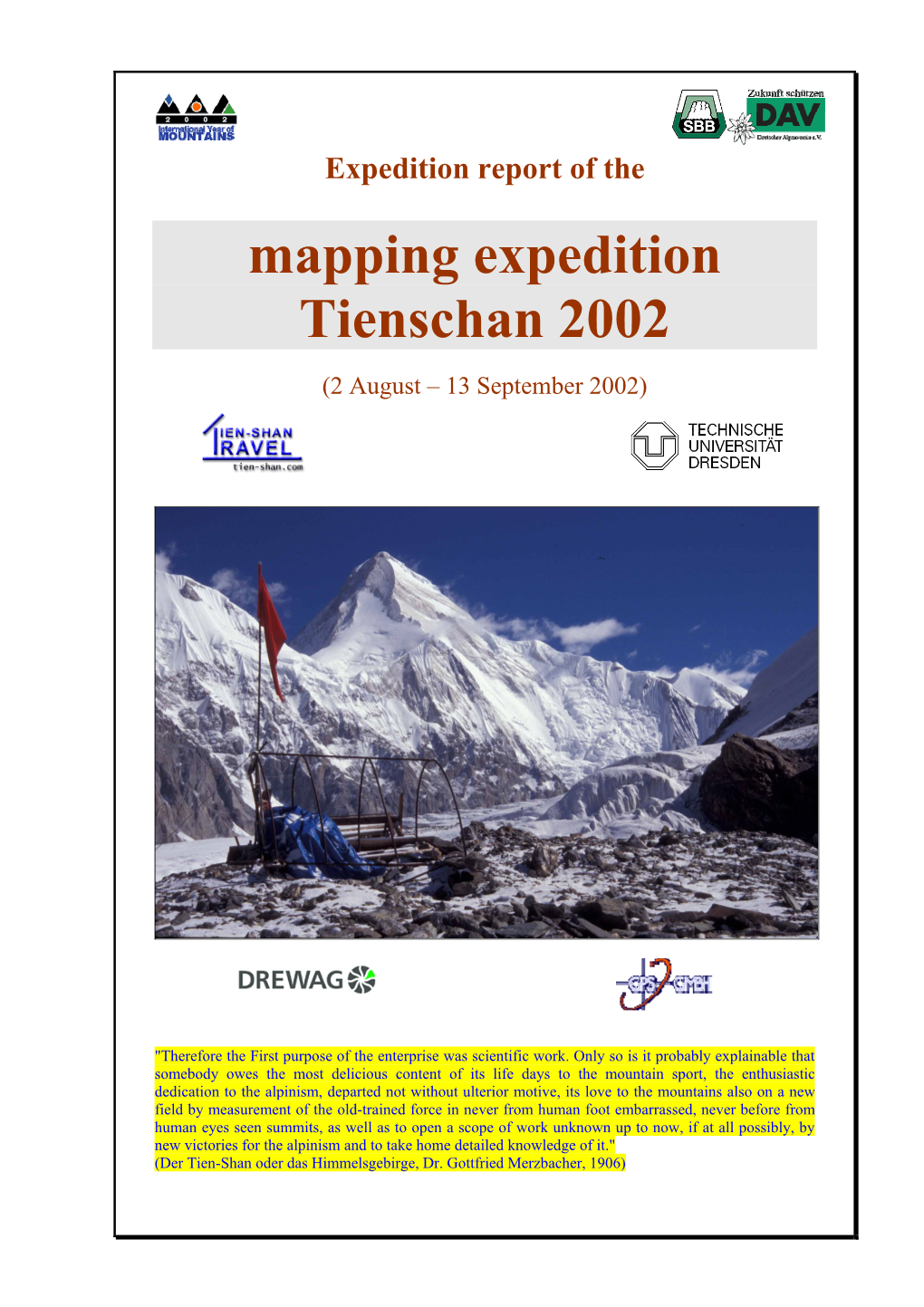 Mapping Expedition Tienschan 2002